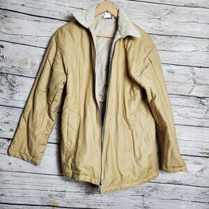 Vintage Kunto Beige Reversible Jacket 100% Silk Size Small
